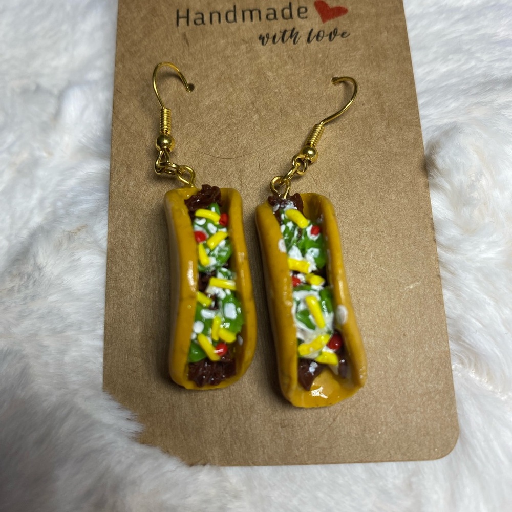 Handmade Hot Dog Earrings